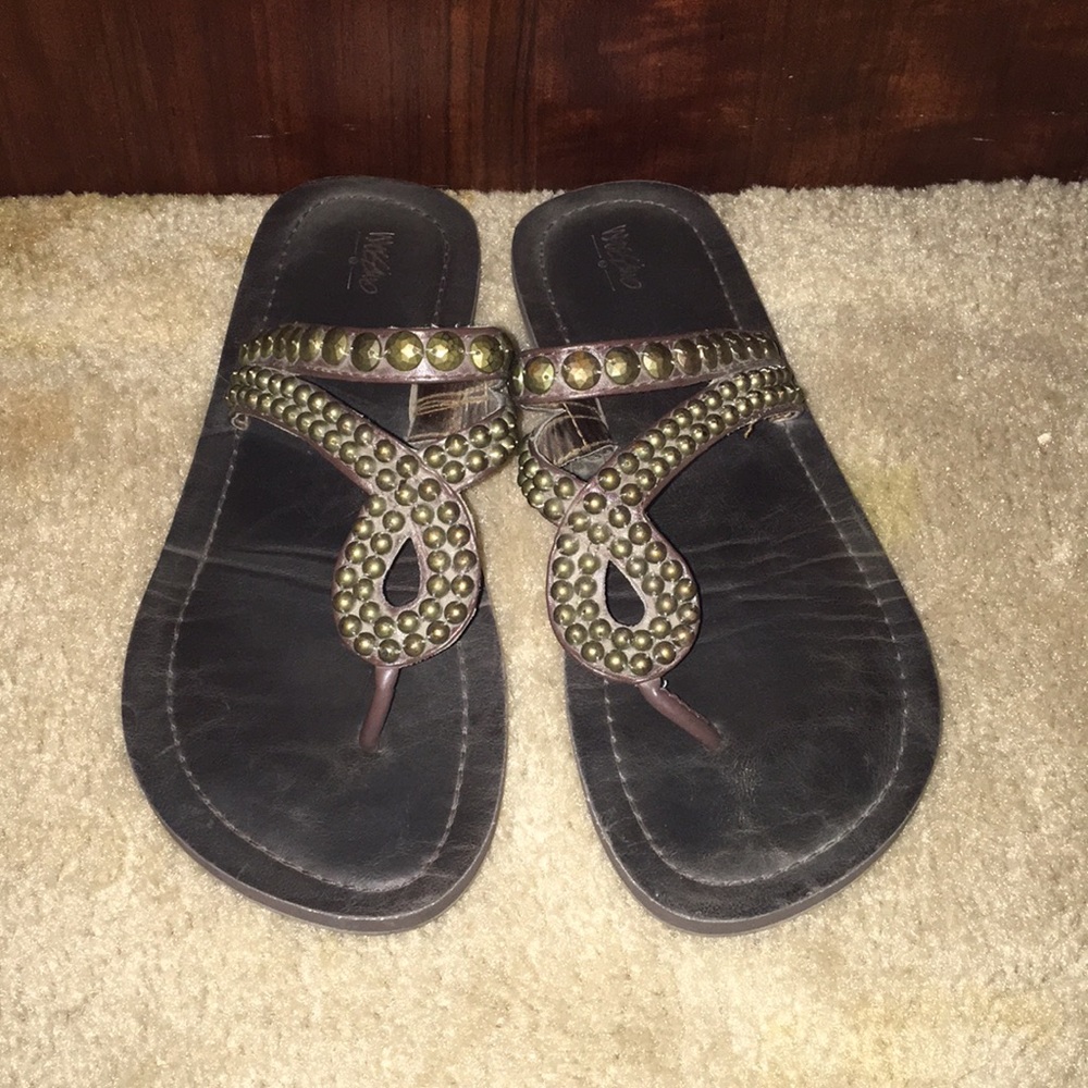 Brown leather boho sandals